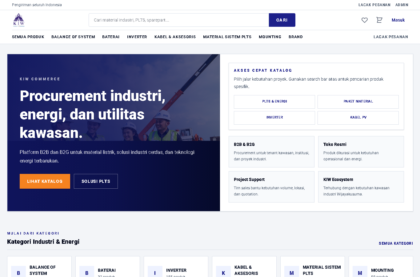 KIW Commerce website screenshot